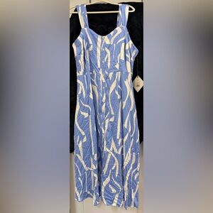 Ava & Viv Blue and White Button-Down Dress